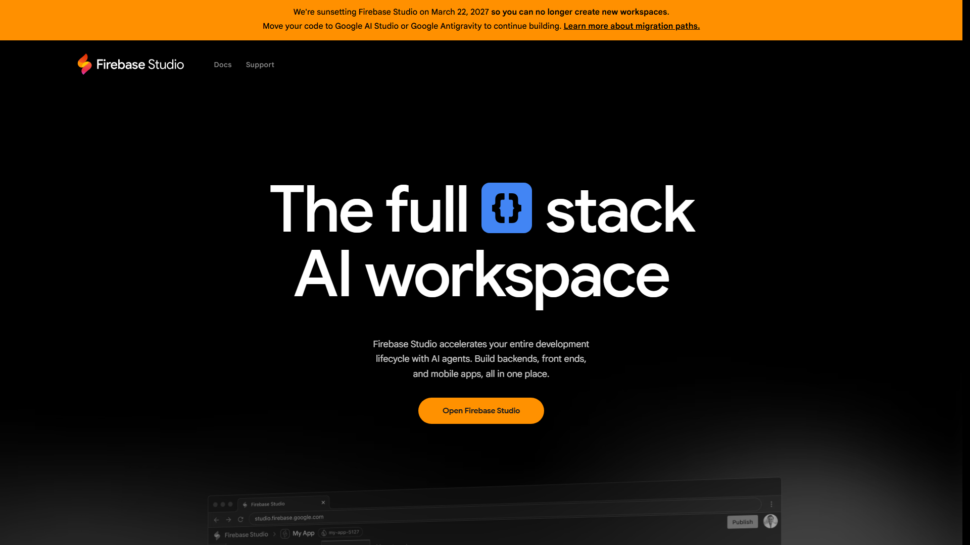 Firebase Studio产品截图