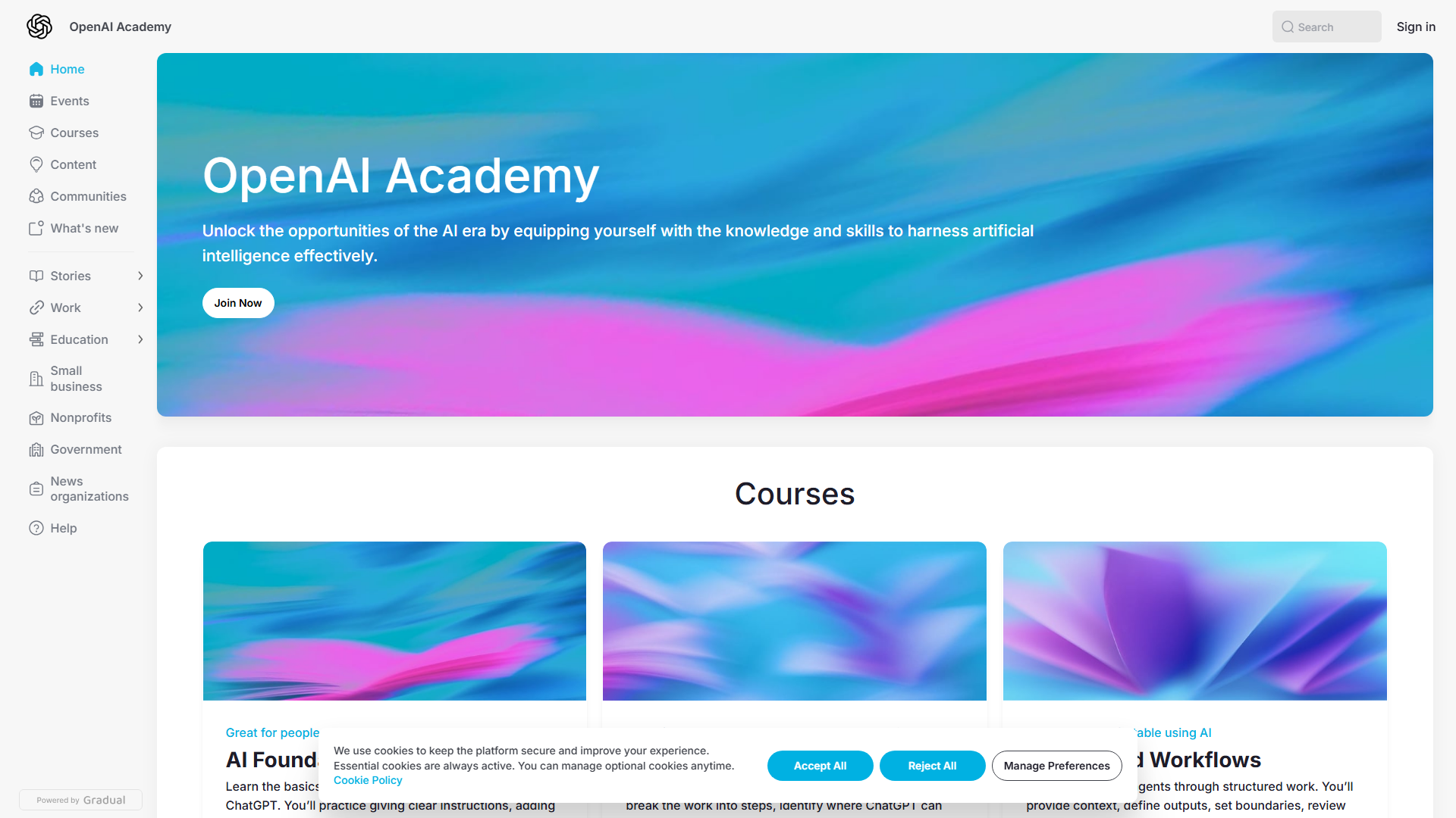 OpenAI Academy产品截图
